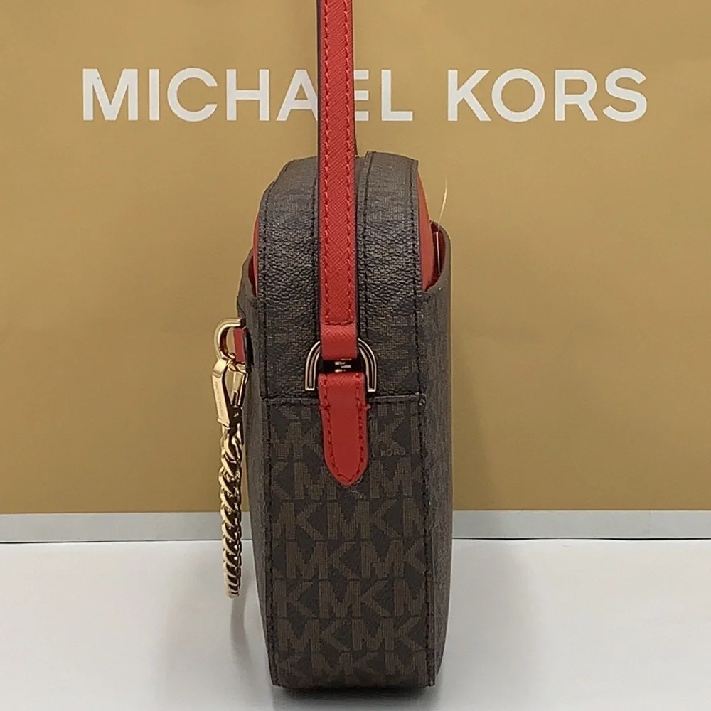 MICHAEL KORS
Jet Set Large Logo Crossbody Bag FLAME/BROWN MULTI NWT - Picture 7 of 16